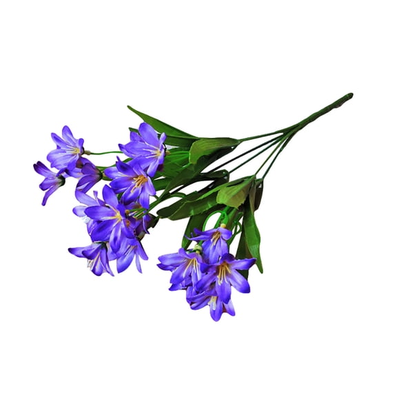 Yesbay 1 Bouquet Artificial Fake Mini Lily Flower Plant Home Office Wedding Party Decor,Purple