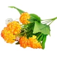 thumbnail image 1 of Yesbay 1 Bunch 9 Head Artificial Hydrangea Silk Flower Bouquet Wedding Party Decor,Artificial Flower-Orange, 1 of 8