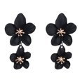thumbnail image 1 of Yesbay 1 Pair Dangle Earrings 3D Flower Shape Petal Stainless Alloy Smooth Anti-allergy Ear Decoration Jewelry Party Prom Hanging Earrings, 1 of 8