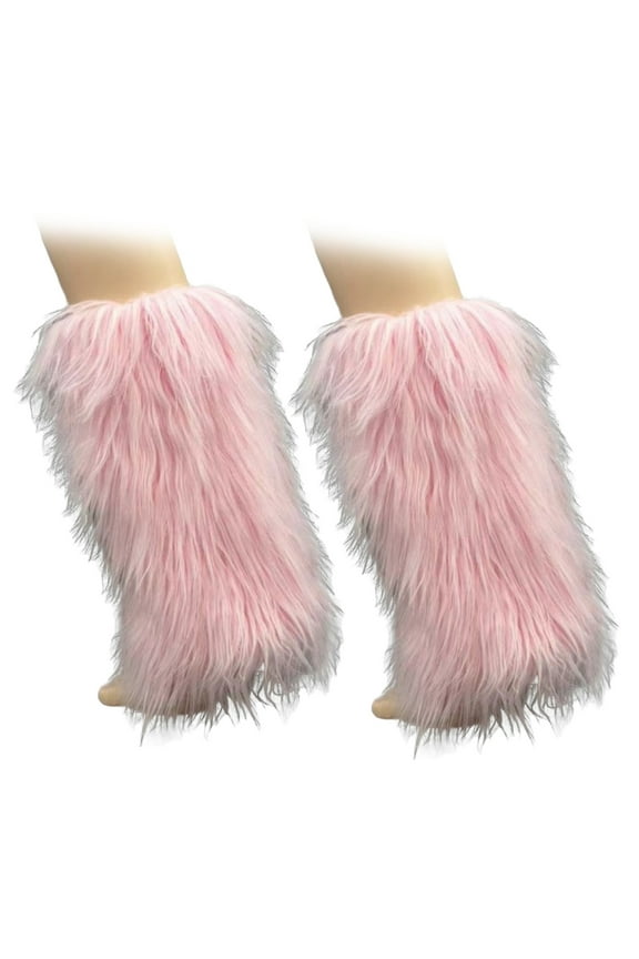 1 Pair Faux Fur Leg Warmers for Women Plush Soft Boot Cuff Sleeves Fluffy Furry Leg Sleeve