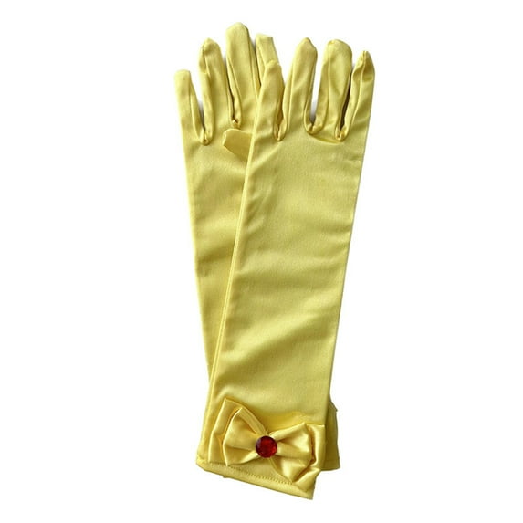 Yesbay 1 Pair Gloves Princess Skirt Accessories Colorful Butterfly Bowknot Gloves for Stage Performances Parties