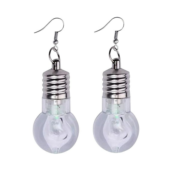 Yesbay 1 Pair Hook Earrings Novelty Colorful Lamp Bulb Shape Anti-allergy Lightweight Stainless Ear Decoration Jewelry Hanging Earrings Club Party Dangle Earrings