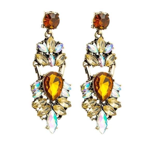 Yesbay 1 Pair Hoop Earrings for Women Stunning Earrings Ethnic Huggie Drop Dangle Earrings Ethnic Jewelry for Women