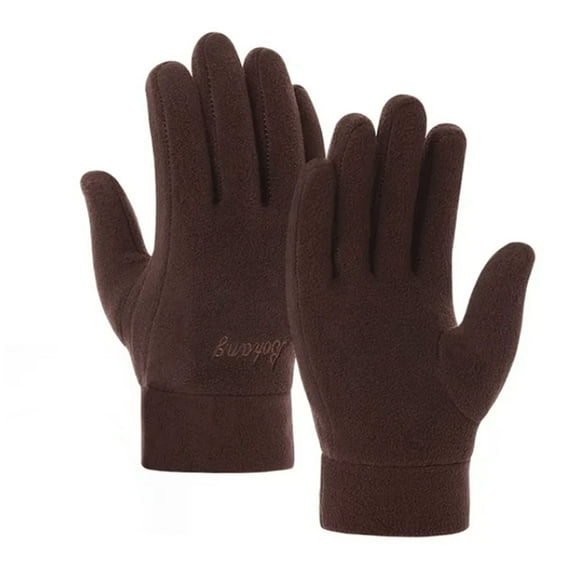 Yesbay 1 Pair Polar Fleece Gloves Men Women Warm Outdoor Cycling Driving Gloves Windproof Non-Slip Soft Thickened Gloves