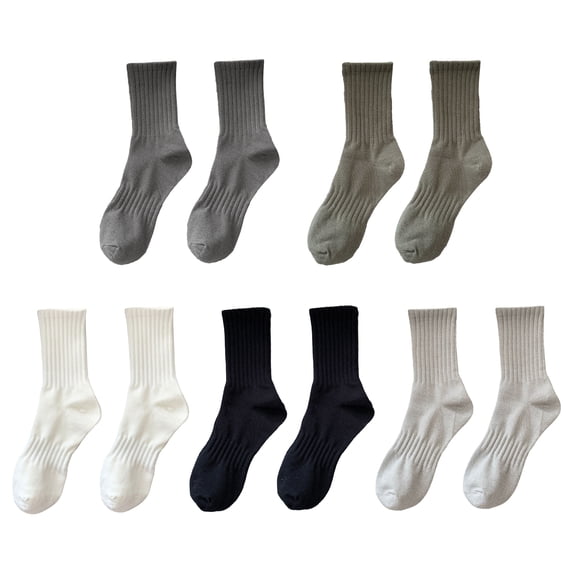 Yesbay 1 Pair Socks Knitted Mid-tube Ankle Protection Soft High Elasticity Anti-slip Warm Sweat Absorption Adult Four Seasons Sports Socks