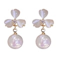 thumbnail image 1 of Yesbay 1 Pair Stud Earrings Dainty Elegant Temperament French Style Faux Pearl Opal Flower Women Drop Earrings Jewelry Accessories, 1 of 8