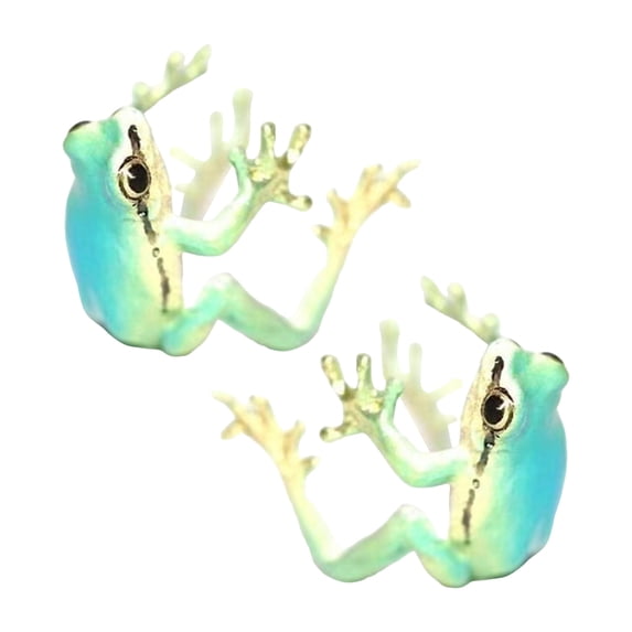 Yesbay 1 Pair Tree Frog Ear Clips Realistic Animal Shape Electroplated Polished Ani-slip Non-pierced Alloy Party Events Daily Wear Earrings
