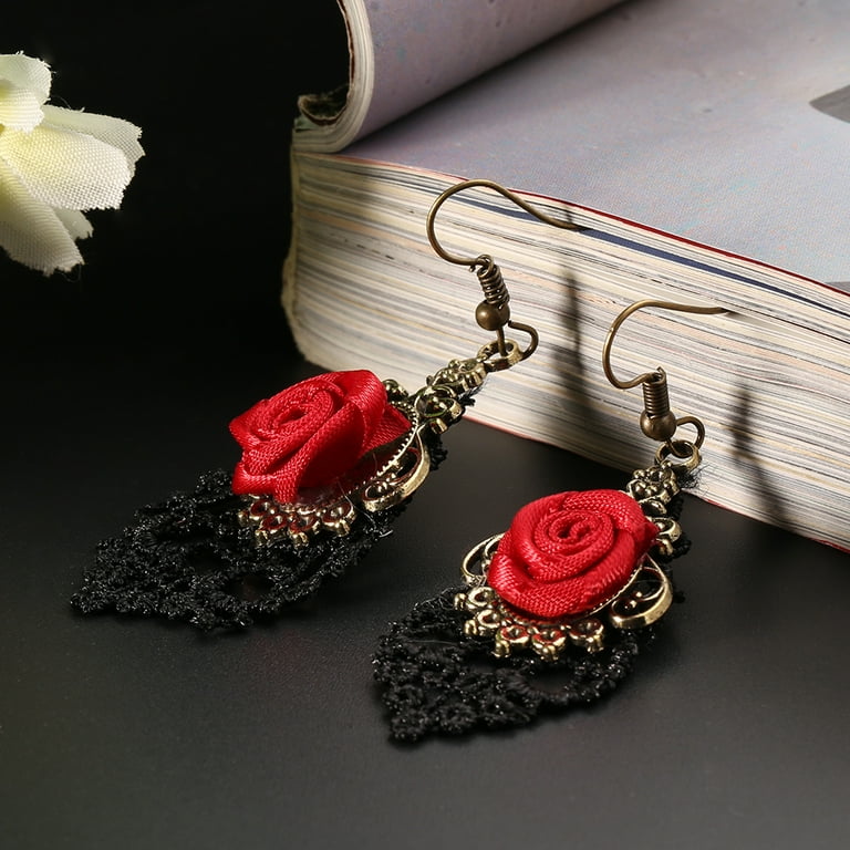 Red flower earrings 2025