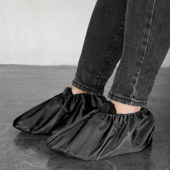Yesbay 1 Pair Waterproof Shoe Covers Reusable Foldable Rain Boot Covers Wear Resistant Shoe Protector Overshoes