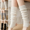 thumbnail image 1 of Yesbay 1 Pair Women Leg Warmers Thickened Japanese Lolita Elastic Anti-slip Warm Compression Hollowed Out Foot Heel Knitted Soft Calf Socks High Socks, 1 of 7