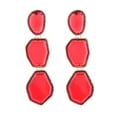 thumbnail image 1 of Yesbay 1 Pair Women Long Hanging Earrings Irregular Geometric Shape Resin Multi-layer Smooth Electroplated Ear Jewelry Lady Prom Cocktail Party Dangle Ear, 1 of 8
