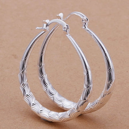 Yesbay 1 Pair Women's Jewelry U Shape Hoop Dangle Earrings Gift
