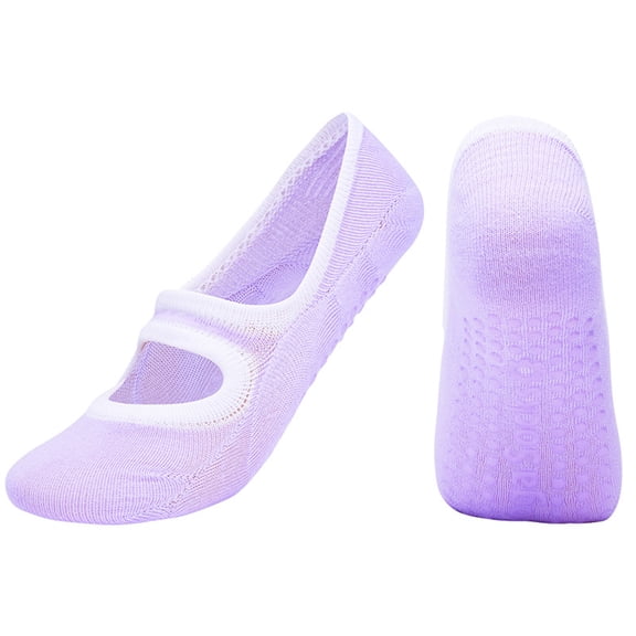 Yesbay 1 Pair Yoga Socks Anti-friction Cotton Non-Slip Grips Ballet Socks for Women