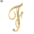 thumbnail image 1 of Yesbay 1 Pc Rhinestone English Letters Alphabet A-Z Brooch Pin Ornament-Golden, 1 of 7