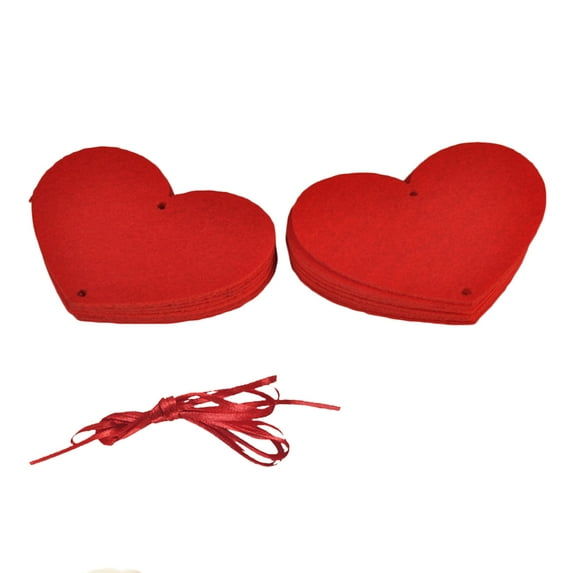 Yesbay 1 Set Love Garland Non Woven Fabric Sweet Heart Shape Valentine's Day Accessories Red