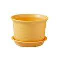thumbnail image 1 of Yesbay 1 Set More Thicken Flowerpot Reliable Resin Ripple Pattern Flower Planter for Home,Yellow L, 1 of 8