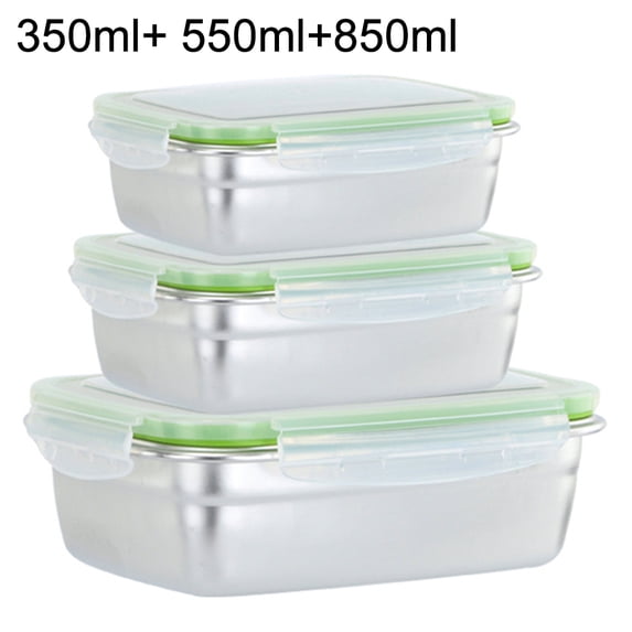 Yesbay 1 set Stainless Steel Lunch Box Bento Picnic Food Storage Container,Silver