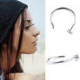 thumbnail image 1 of Yesbay 10/6/2Pcs Stainless Steel Nose Open Hoop Ring Body Piercing Stud Jewelry-10Pcs*, 1 of 7