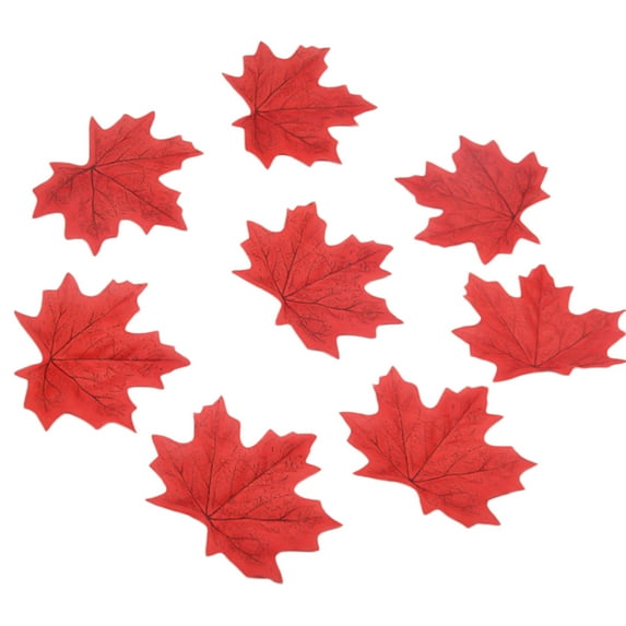 Yesbay 100 Pcs Fall Fake Silk Leaves Wedding Favor Autumn Maple Leaf Wedding Decoration,Fake Maple Leaf-Red