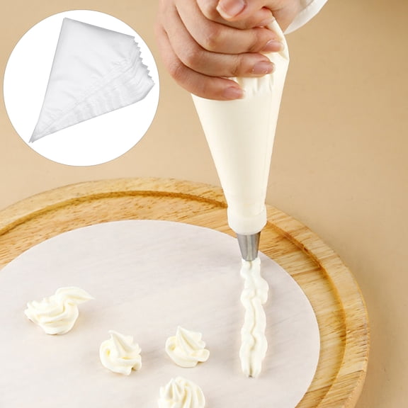 Yesbay 100 Pcs Pastry Bags Triangular Transparent Thickened Cake Decorating Bags