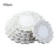 Yesbay 100 Pcs Round Paper Lace Doilies Cake Placemat Party Wedding Baking Decoration,Cake Placemat
