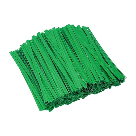 Yesbay 1000Pcs Kraft Paper Twist Ties Reusable Ties with Wire Core Flexible Cable Ties for Packaging Bread Cake Candy Party Favors