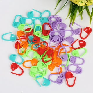 8 Pcs Handmade Polymer Clay Crochet Locking Stitch Marker Charms with  Flower Beads 