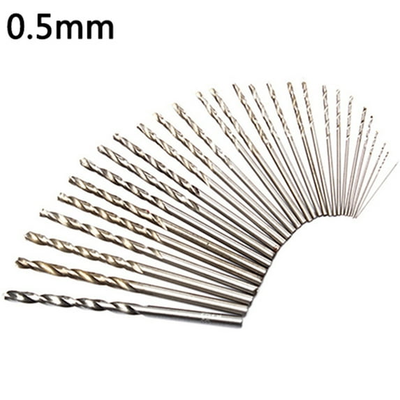 Yesbay 10Pcs 0.3mm-3mm Mini Micro HSS Spiral Twist Drill Bit Drilling Tool Set 0.5MM