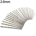 thumbnail image 1 of Yesbay 10Pcs 0.3mm-3mm Mini Micro HSS Spiral Twist Drill Bit Drilling Tool Set 2.0MM, 1 of 8