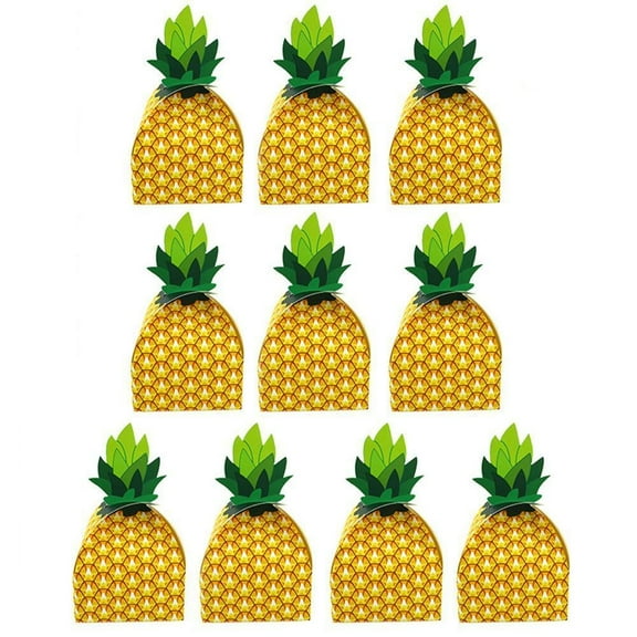 Yesbay 10Pcs Candy Pineapple Paper Box Gift Bag Holiday Wedding Party Beach Table Decor,Random color