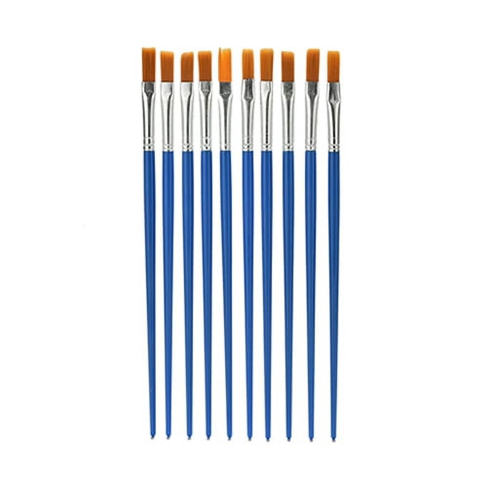 Mnjin Painting Pcs Paint Flat Detail Small Brushes Brush 50 for Office Stationery Blue