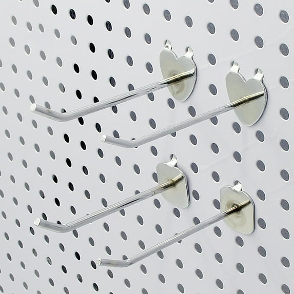 Yesbay 10Pcs Pegboard Hooks Straight Upturned Design Iron Shelf Display Hangers for Supermarkets Home Organization,Single Foot 5 cm