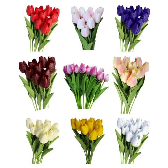 Yesbay 10Pcs/Set Artificial Tulip Flowers Home Wedding Party Decor Gift Photograph Prop,Pink