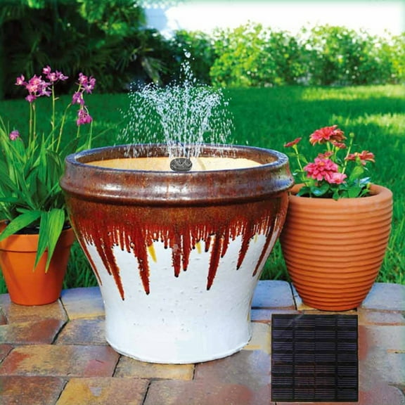 Yesbay Square Solar Powered Bird Bath Fountain Stream Water Pump, 110x110mm, Durable Material