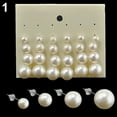 thumbnail image 1 of Yesbay 12 Pairs Women Party Ear Studs Faux Pearl Round Earrings Set Jewelry-White, 1 of 7