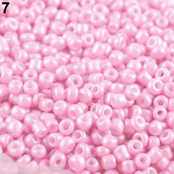 Yesbay 1200 Pcs 2mm Spacer Loose Beads Bracelet Necklace Jewelry Making DIY Crafts-Pink