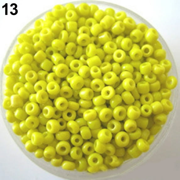 Yesbay 1200 Pcs 2mm Spacer Loose Beads Bracelet Necklace Jewelry Making DIY Crafts-Yellow