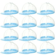 Yesbay 12Pcs/Set Candy Box Dust-proof Clear Mini Baseball Cap Shaped Treat Box for Baby Shower,Blue