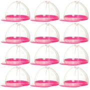 Yesbay 12Pcs/Set Candy Box Dust-proof Clear Mini Baseball Cap Shaped Treat Box for Baby Shower,Blue