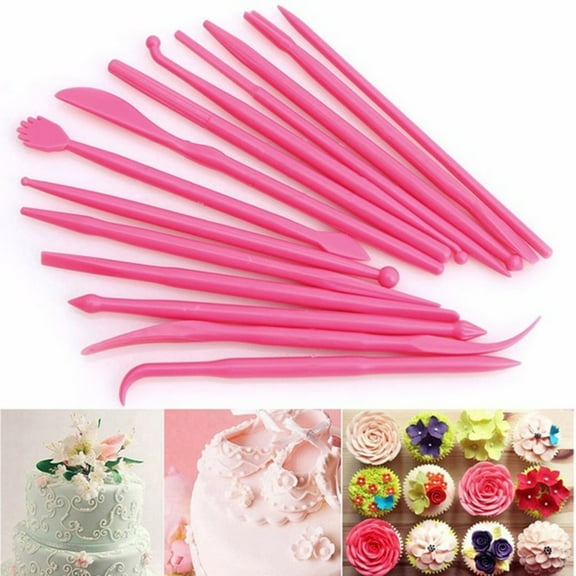 Yesbay 14Pcs Fondant Cake Decorating Carve Pen Flower Modeling Baking DIY Sculpt Tools,Cake Carve Pen