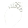 thumbnail image 1 of Yesbay 16/18/21/30/40/50/60/80 Birthday Party Tiara Crown Headband Hair Loop Decoration, 1 of 7
