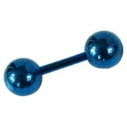 Yesbay 1Pair Men Punk Stainless Steel Ball Barbell 4mm Ear Studs Earrings-Blue