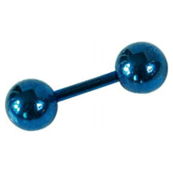 Yesbay 1Pair Men Punk Stainless Steel Ball Barbell 4mm Ear Studs Earrings-Blue