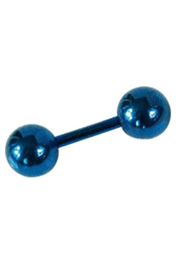 1Pair Men Punk Stainless Steel Ball Barbell 4mm Ear Studs Earrings-Blue