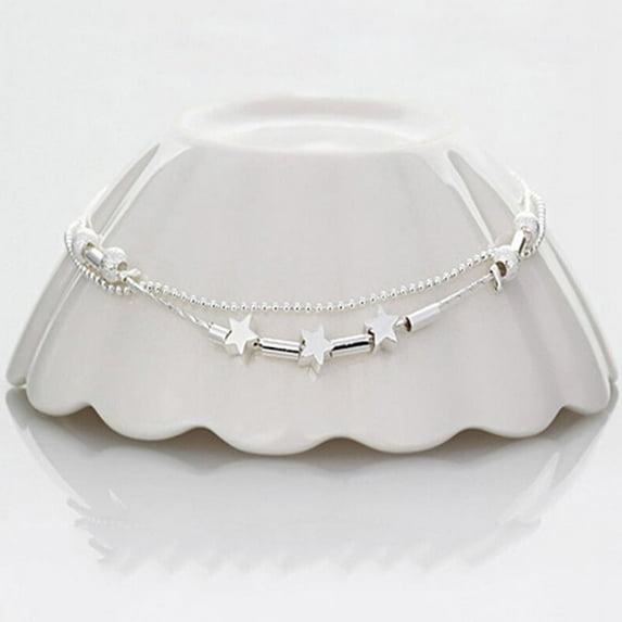 Yesbay 1Pc Anklet Simple Design Women Star Heart Beads Ankle Bracelet Barefoot Sandal Anklet
