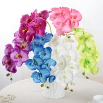 Yesbay 1Pc Artificial Flower Butterfly Orchid Garden DIY Wedding Party Desktop Decor,Blue