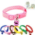thumbnail image 1 of Yesbay 1Pcs Dog Puppy Cat Kitten Buckle Cute Dot Print Bell Adjustable Pet Collar, 1 of 8