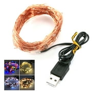 Yesbay 2/5/10m Waterproof Copper Wire 5V USB LED Fairy String Light Wedding Party Decor