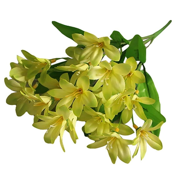 Yesbay 2 Bouquet Artificial Fake Mini Lily Flower Plant Home Office Wedding Party Decor