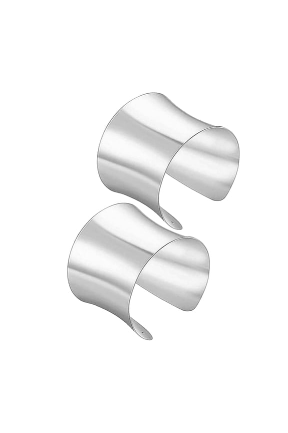 2 Pcs Adjustable Wide Opening Bracelet Individual Hollow Out Polished Metal Arm Cuff Cosplay Performance Sleeve Bracelet